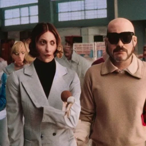 Image similar to a still of from the movie the royal tenenbaums crossover with the game inscryption