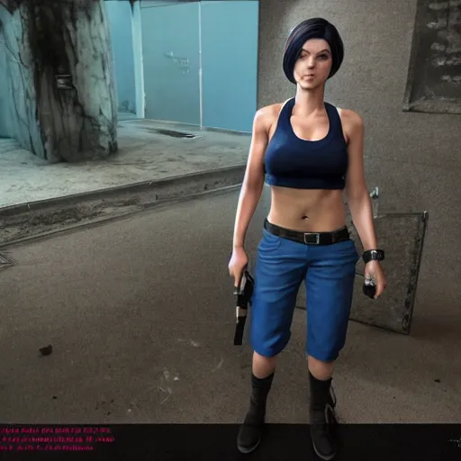 Image similar to jill valentine by bill watterson and artgem, 3 d unreal engine.