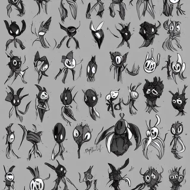 hollow knight character design by ari gibson Stable Diffusion