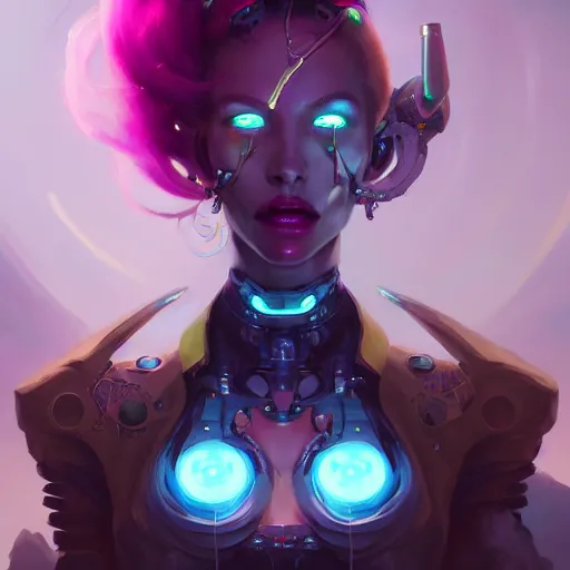 Image similar to a portrait of a beautiful cybernetic jinx from arcane, cyberpunk concept art by pete mohrbacher and wlop and artgerm and josan gonzales, digital art, highly detailed, intricate, sci-fi, sharp focus, Trending on Artstation HQ, deviantart, unreal engine 5, 4K UHD image