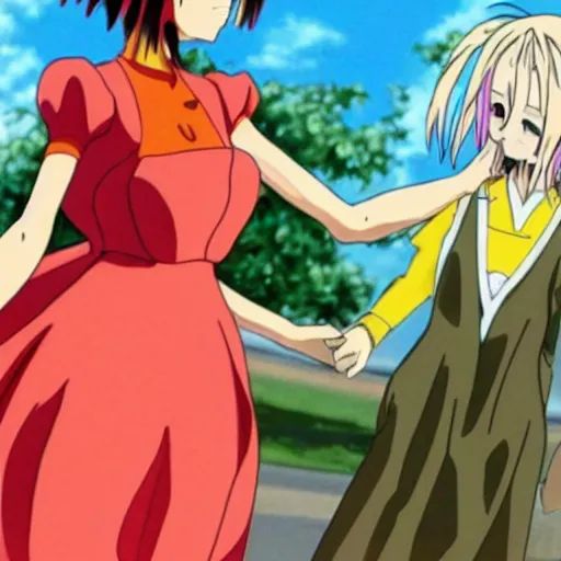 Image similar to asuka from evangelion wearing a sundress and holding viewer's hand