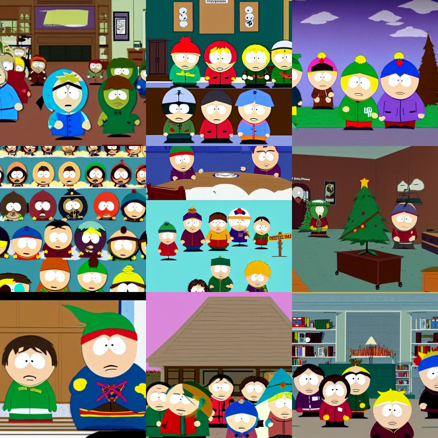 Prompt: a scene from south park ( tv show )