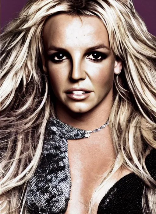 Image similar to britney spears styled by nick knight posing, vogue magazine, highly realistic. high resolution. highly detailed. dramatic. 8 k. 4 k.