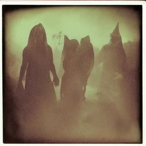 Image similar to summon rot witch fade, ritual aftermath gone wrong, a polaroid photo taken by guillermo del toro