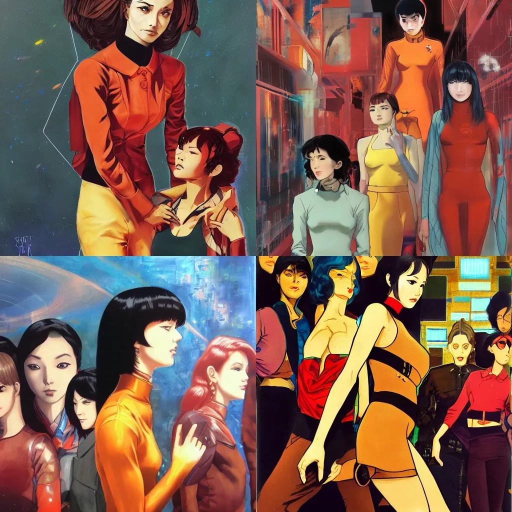 Prompt: Feminism in the 24th century, by satoshi kon, oil on canvas, trending on ArtStation, detailed, 8K, HDR, HD, super-resolution,