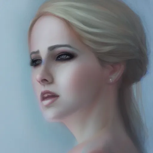 Prompt: womans portrait inspired by charlie bowater, self confidence, light makeup