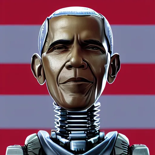 Image similar to robot obama, artstation, detailed