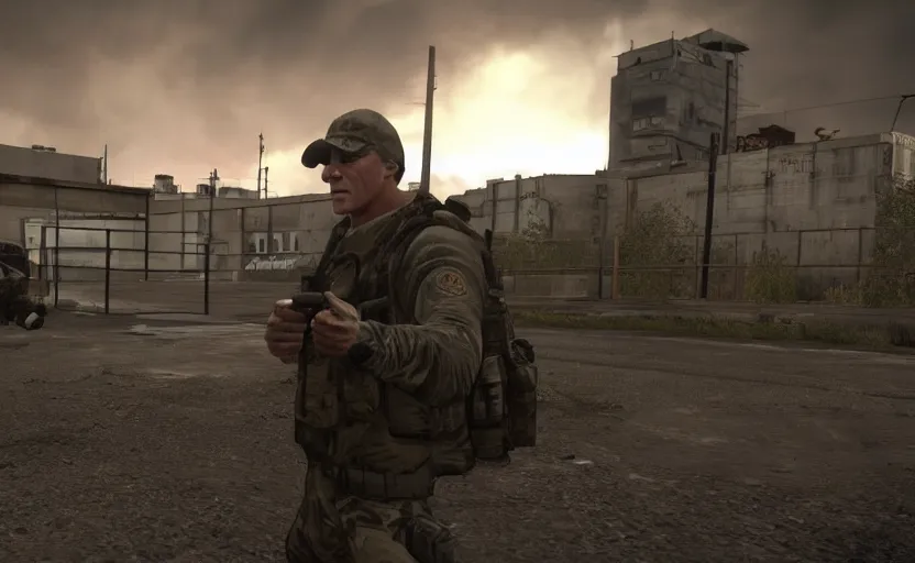 Prompt: John cena deminating in escape from tarkov