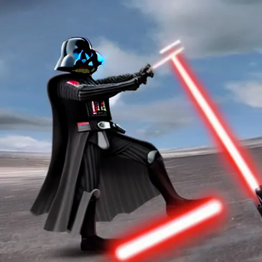 Image similar to darth vader, as an enemy on a still from kingdom hearts ii