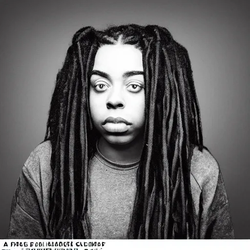 Prompt: african american billie eilish on a rapper's album cover