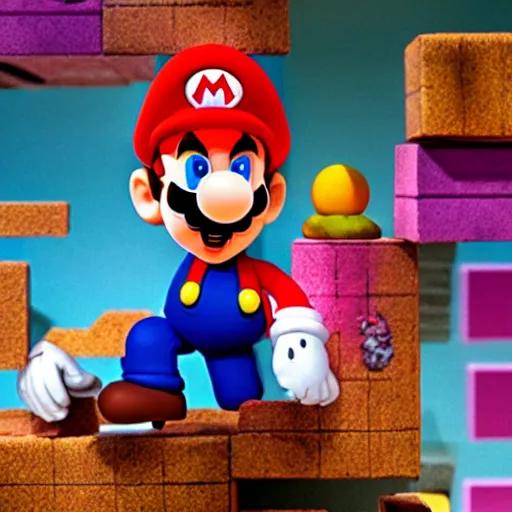 Prompt: claymation mario doing something ridiculous