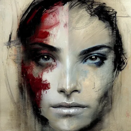 Image similar to portrait of a woman with two faces, artwork by guy denning and charlie bowater,