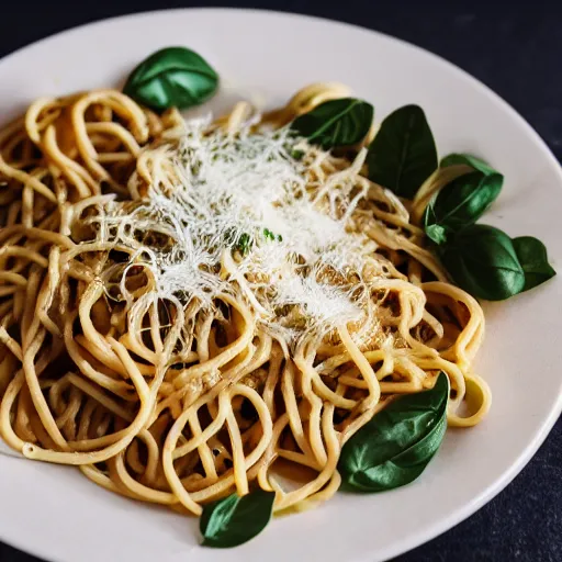 Image similar to photo of a plate of pasta made of human hair