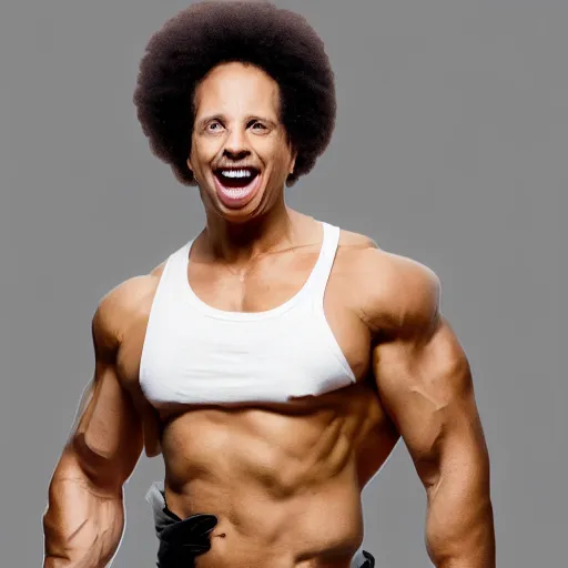 Prompt: Body Builder with EricAndre growing in his stomach, 4K