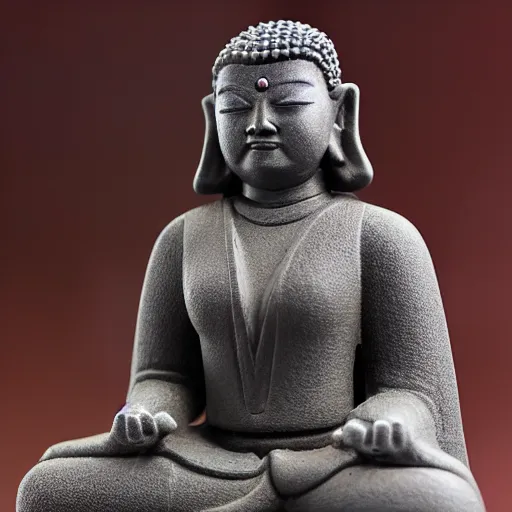 Image similar to female darth vader as buddha statue, 5 5 mm