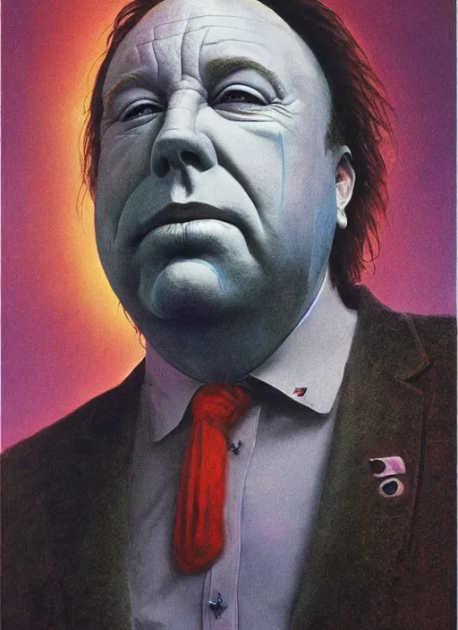 Image similar to alex jones by zdzislaw beksinski and lisa frank