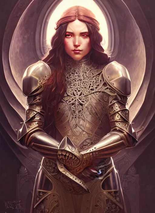 Image similar to Muscular and powerful medieval knight portrait, art nouveau, fantasy, intricate flower designs, elegant, highly detailed, sharp focus, art by Artgerm and Greg Rutkowski and WLOP
