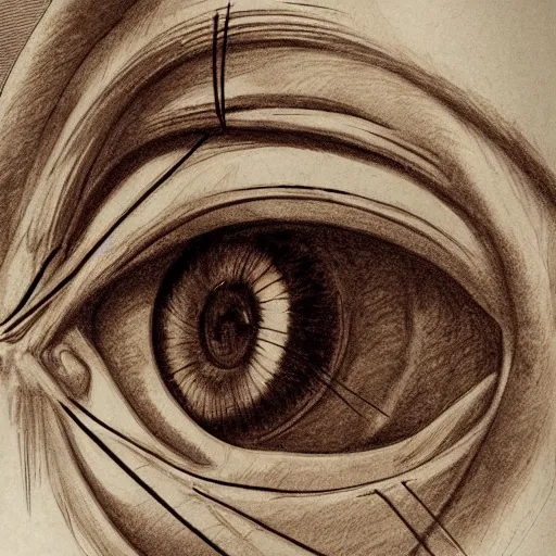 Prompt: anatomy of a human eye, da vinci notes, ultradetailed, anatomy study, artstation