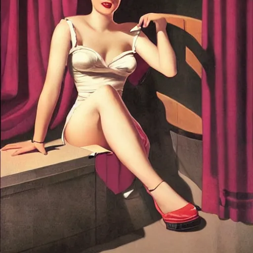 Image similar to woman, city, by gil elvgren, olivia berardinis