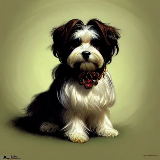 Image similar to beautiful detailed picture of a havanese dog, radiant light, art nouveau, intricate, elegant, highly detailed, my rendition, digital painting, artstation, concept art, smooth, sharp focus, illustration, art by artgerm and greg rutkowski and alphonse mucha