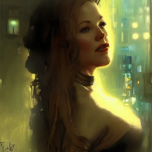 Prompt: young christina applegate, hyperrealistic full figure, bladerunner street alley, art of elysium by frank frazetta and by jeremy mann and by alphonse mucha, fantasy art, photo realistic, dynamic lighting, artstation, full figure poster, volumetric lighting, very detailed face, 4 k, award winning