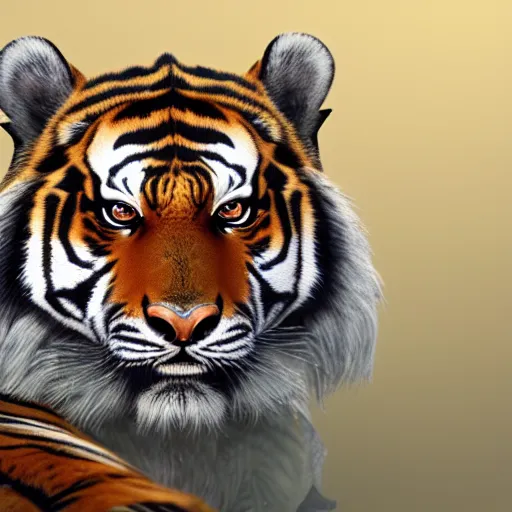 Image similar to A Therianthropy tiger, hyperdetailed, artstation, cgsociety, 8k