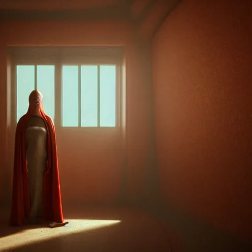 Image similar to colour aesthetic highly detailed photography scene, characters with hyperrealistic highly detailed faces. from dune ( 2 0 2 1 ) by alejandro hodorovski and denis villeneuve and gregory crewdson style with many details by andrei tarkovsky and caravaggio in sci - fi style. volumetric natural light hyperrealism photo on red dsmc 3 system rendered in vray