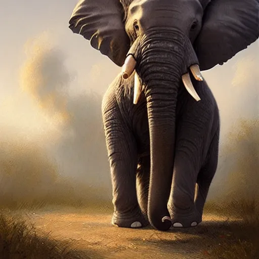 Prompt: elephant wearing a tutu, greg rutkowski