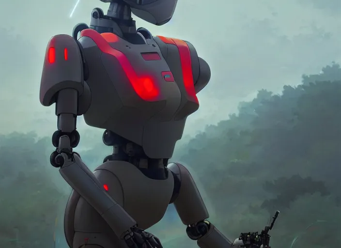 Prompt: portrait of girl piloting mecha humanoid robot, smoky sky background, lush landscape, illustration concept art anime key visual trending pixiv fanbox by wlop and greg rutkowski and makoto shinkai and studio ghibli and kyoto animation, red body suit, military gear, evangelion unit 0 2, grimdark