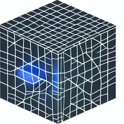 Image similar to cube in 4 dimensional space, vector graphic, outlines, grid, matlab,