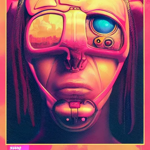 Image similar to Lofi vaporwave cyberpunk portrait dinosaur, Pixar style, Tristan Eaton, Stanley Artgerm, Tom Bagshaw