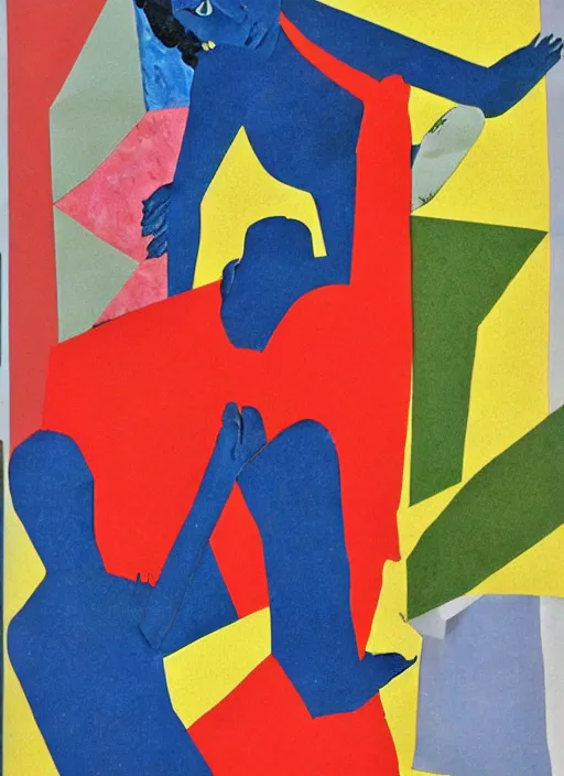 Image similar to paper collage art by henri matisse