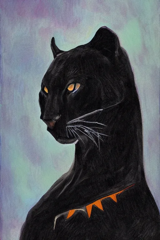 Image similar to portrait of the caucasian black panther, lgbtq, award winning portrait