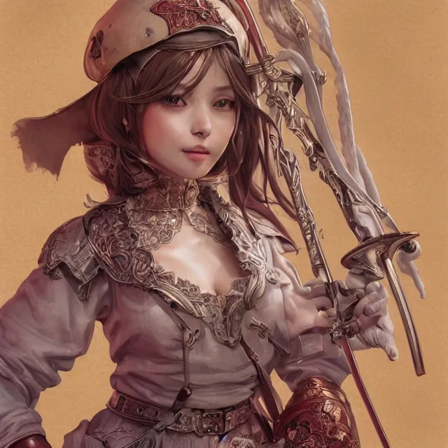 Image similar to studio portrait of neutral good colorful female cleric bard healer as absurdly beautiful, elegant, young skinny gravure idol, ultrafine realistic detailed face illustration by kim jung gi, irakli nadar, intricate linework, sharp focus, bright colors, matte, octopath traveler, final fantasy, unreal engine highly rendered, global illumination, radiant light, intricate environment