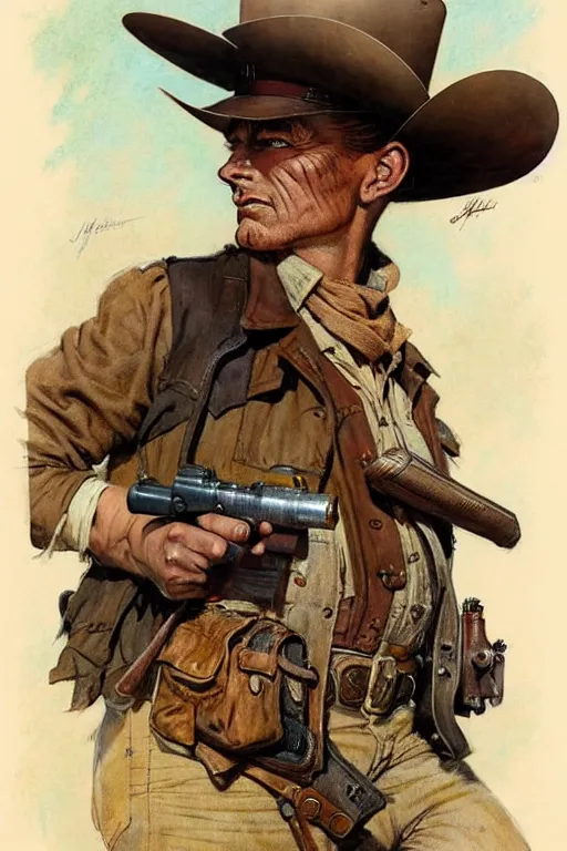 Image similar to (((((1950s wold west gunfighter cover art . muted colors.))))) by Jean-Baptiste Monge !!!!!!!!!!!!!!!!!!!!!!!!!!!