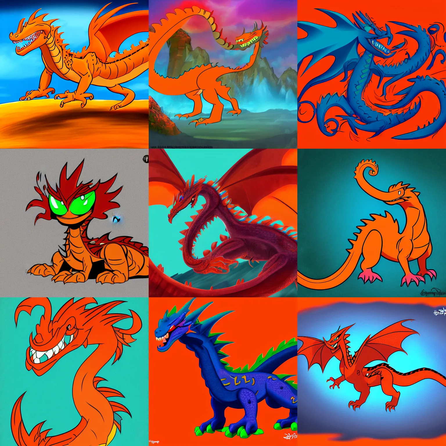 Prompt: orange antropromorphic dragon in the style of ‘ disney ’ s american dragon : jake long ’, digital art, detailed, 4 k hd, cartoon