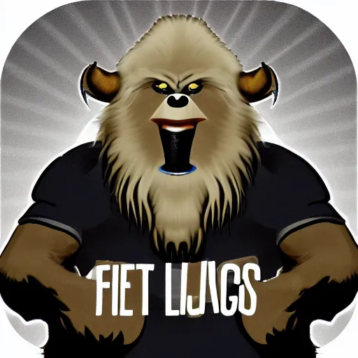 Prompt: Logo for a fantasy football league, Yeti Mascot, Text: Yeti Is Real