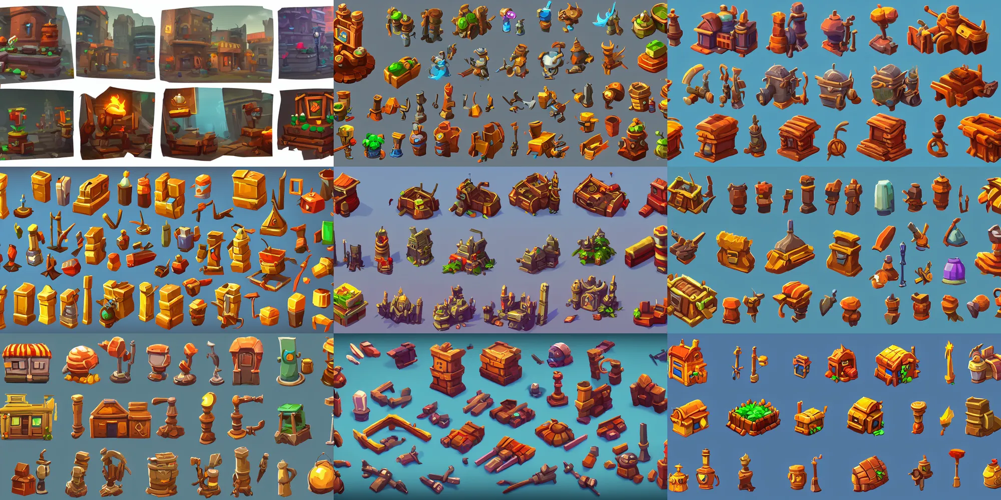 Prompt: game asset of city, props, stylized, 2 d sprites, 8 k, close up