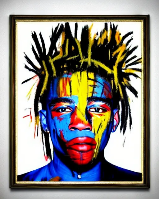 Image similar to A extremely ultra highly detailed majestic hi-res beautiful immaculate head and shoulders award winning painting stunning masterpiece of ultra highly detailed paintings by Jean-Michel Basquiat, 8k, high textures, ultra hyper sharp, insanely detailed and intricate, super detailed, 8k HDR ultra high quality, high detail, hyperrealist, photorealistic, octane render, cinematic, high textures, hyper sharp, 4k insanely detailed and intricate, surrealism, surrealist, real life, lifelike, 8k, hyper realistic, super detailed, realistic, 4k HDR hyper realistic high