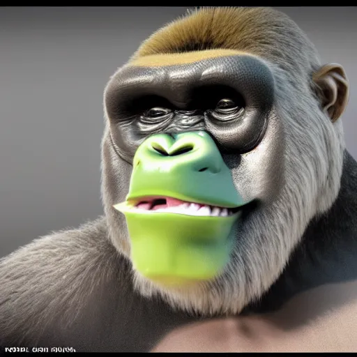 Prompt: yogurt!!! Gorilla, masterpiece, ((octane render, Nvidia raytracing demo))