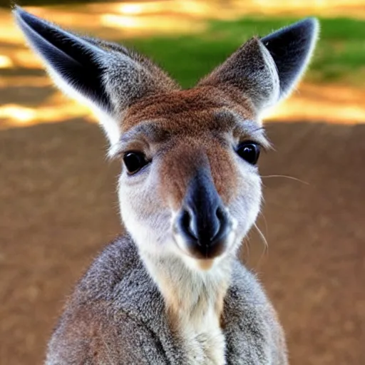 Prompt: <photograph><Kangaroo cute=true><sign readable=true text='Hello Friends'></sign></Kangaroo></photograph>