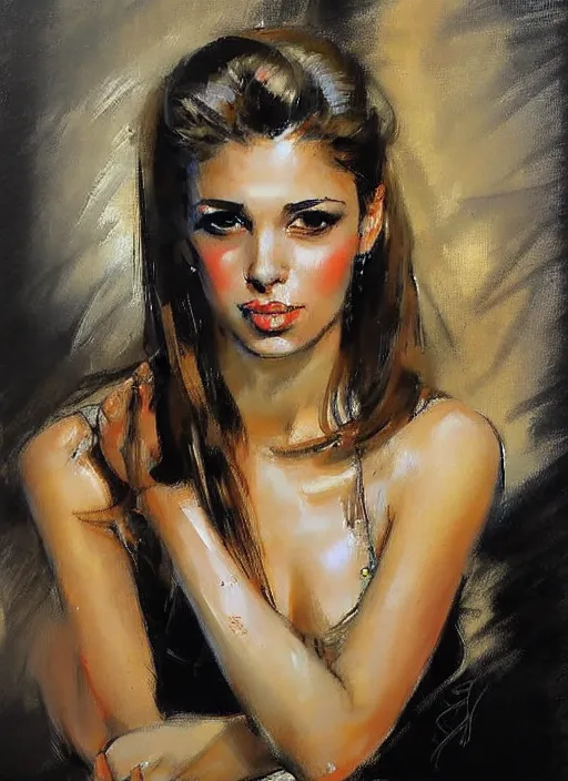 Image similar to portrait of a pretty young lady andrew atroshenko by simon bisley