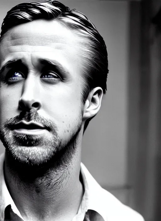 Prompt: ryan gosling with a long neck and a beak, natural light, sharp, detailed face, magazine, press, photo, steve mccurry, david lazar, canon, nikon, focus