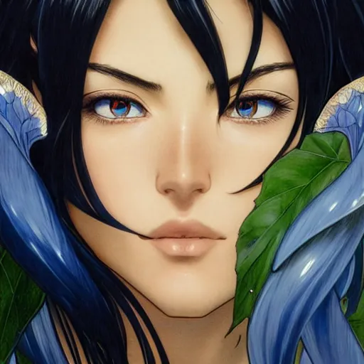 Prompt: highly detailed vfx portrait of nico robin by eiichiro oda!, makoto shinkai, alphonse mucha, sharp focus, art by artgerm and greg rutkowski!, backlit, harsh overhead sunlight, blue eyes!!, large aquiline nose!!, stanley kybric, kaoru mori, intricately detailed, best of behance,