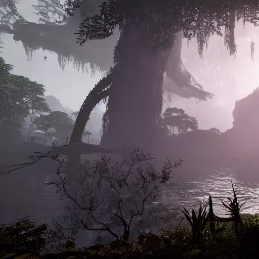 Image similar to a stunning view of a large rainforest in bloodborne, stunning screenshot