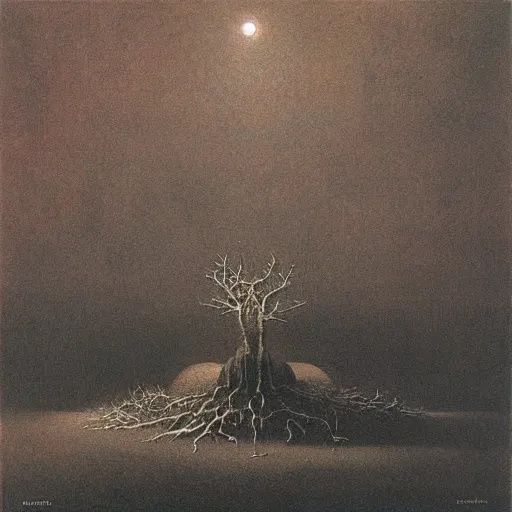 Prompt: ' a cab'an album cover by beksinski