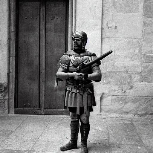 Prompt: 35mm photo of a Roman solider