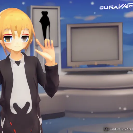 Prompt: Gura vtuber in VRchat, scheenshot, hd