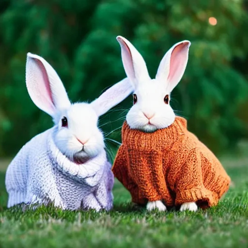 Bunnies in sweaters sale