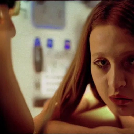 Image similar to movie still of cyborg girl, cinematic composition, cinematic light, criterion collection, by gaspar noe